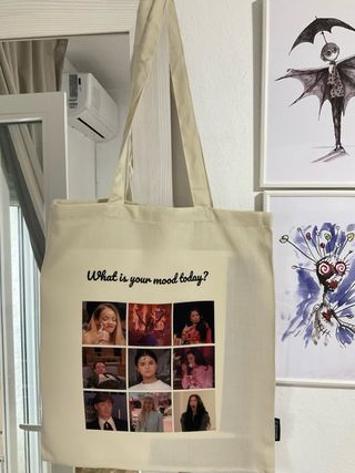 Bolsa de tela con frase y fotos. - solo envio