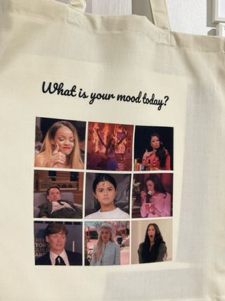 Bolsa de tela con frase y fotos. - solo envio