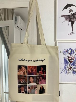 Bolsa de tela con frase y fotos. - solo envio