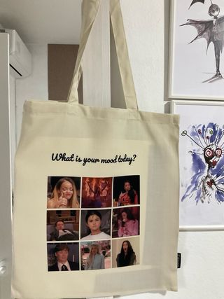 Bolsa de tela con frase y fotos. - solo envio