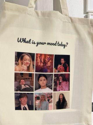Bolsa de tela con frase y fotos. - solo envio