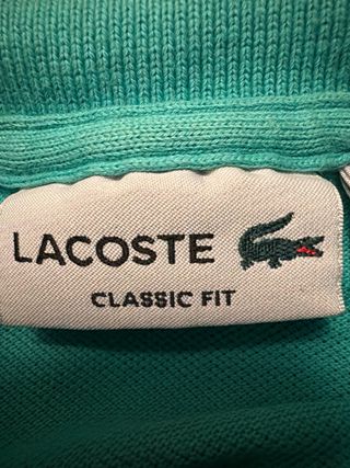 Polo Lacoste Verde Azulado Talla M