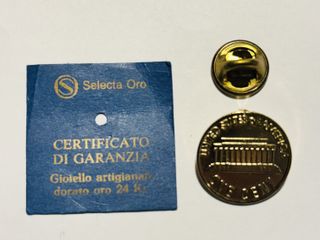 Spilla One Cent Selecta Oro