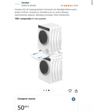 Kit Superposición Lavadora Secadora Cecotec