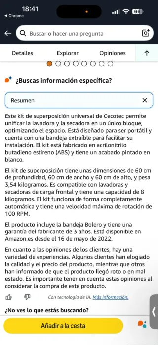 Kit Superposición Lavadora Secadora Cecotec