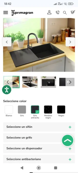 Fregadero 1 seno + escurridor 90x50