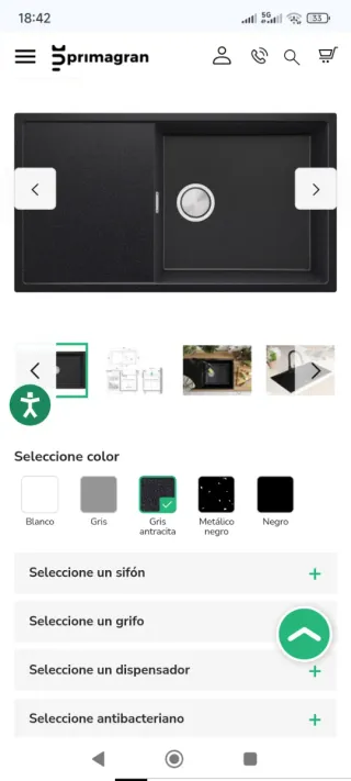 Fregadero 1 seno + escurridor 90x50