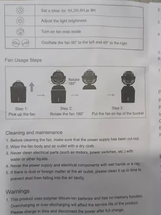 Ventilador portátil camping 20000 mAh