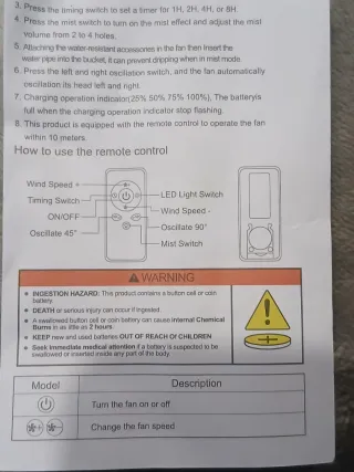 Ventilador portátil camping 20000 mAh