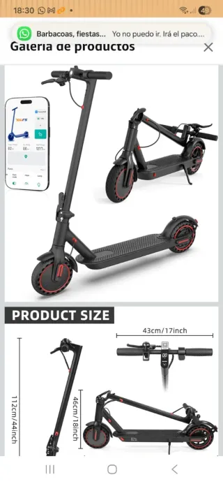 Patinete Eléctrico Negro