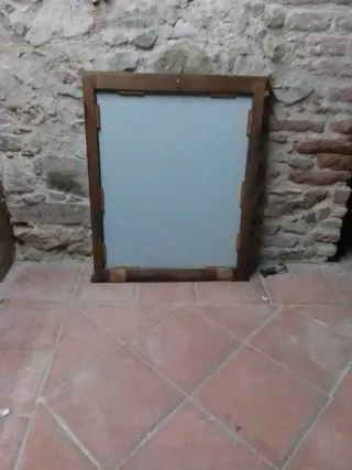 Espejo antiguo biselado madera caoba alto 84 ancho