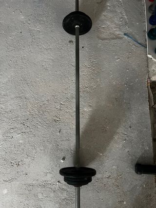 Juego de pesas y barra