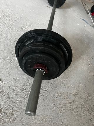 Juego de pesas y barra