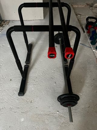 Juego de pesas y barra