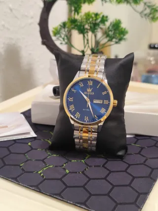 Reloj OLEVS Automático Hombre Azul y Dorado