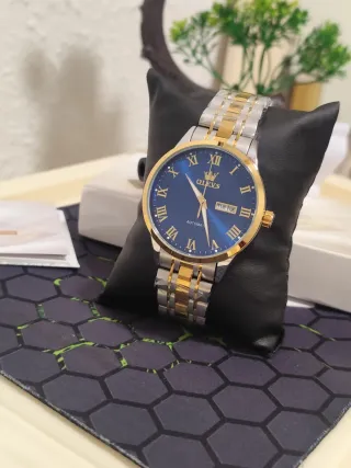 Reloj OLEVS Automático Hombre Azul y Dorado
