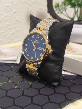 Reloj OLEVS Automático Hombre Azul y Dorado