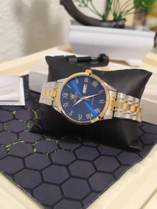 Reloj OLEVS Automático Hombre Azul y Dorado