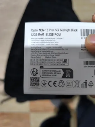 Xiaomi Redmi Note 13 Pro+ 5G Negro/