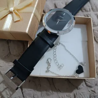 Orologio da polso con braccialetto a cuore