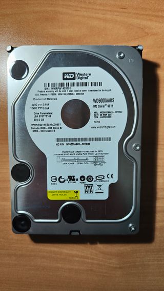 Disco Duro WD 500GB SATA 3.5 WD5000AAKS