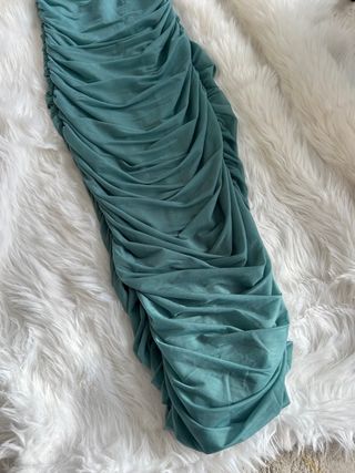 Vestido largo Zara verde azulado