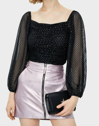 Blusa Bershka manga larga lunares talla S