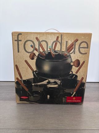 Set Fondue Orolay Negro y Madera