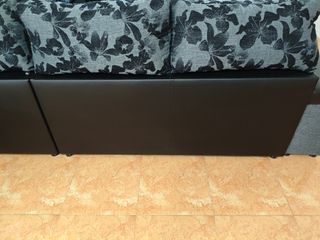 Sofá de Esquina Gris y Negro