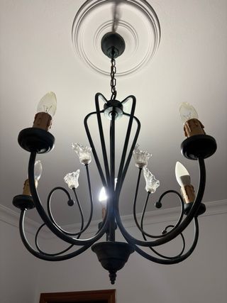 Lámpara de techo metal y cristal