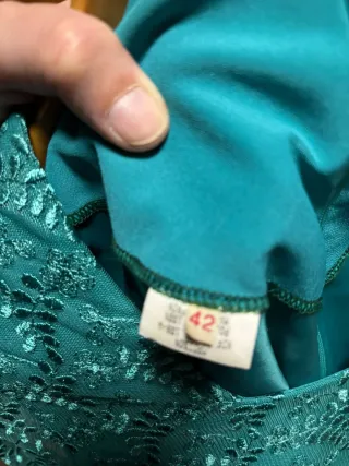 Vestido fiesta azul turquesa encaje