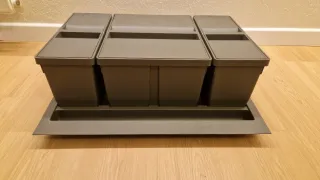 Set 3 Cubos Basura con Base Gris