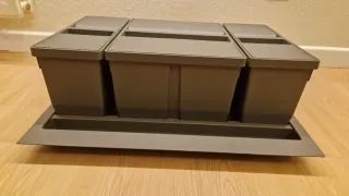 Set 3 Cubos Basura con Base Gris