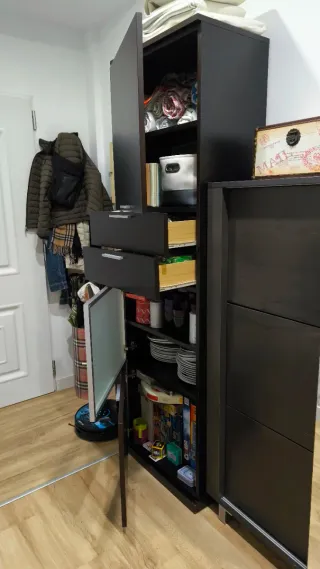 Mesa comedor extensible y 4 sillas madera wengue