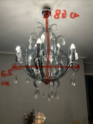 Lámpara de techo cristal y metal