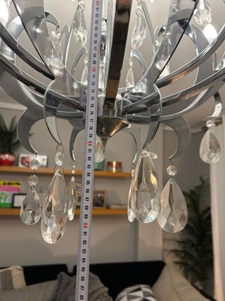 Lámpara de techo cristal y metal