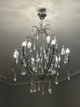 Lámpara de techo cristal y metal