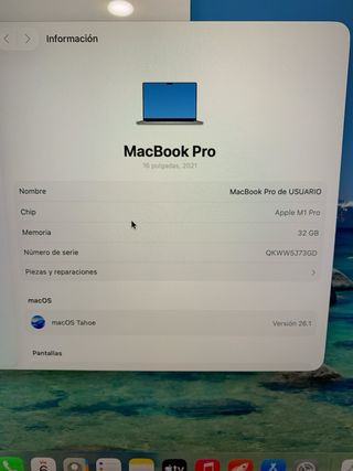 MacBook M1 Pro 32GB 16 pulg. Financiamos tu compra