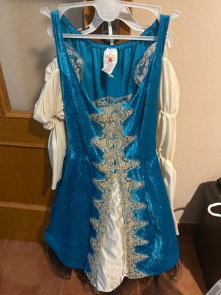 Disfraz niña época azul y blanco