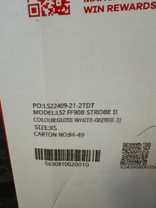 Casco Integral LS2 Strobe FF325 Talla L Blanco