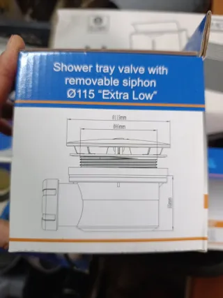 Válvula plato ducha extra baja Ø115