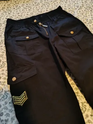 Lote 2 pantalones cargo negro y camuflaje