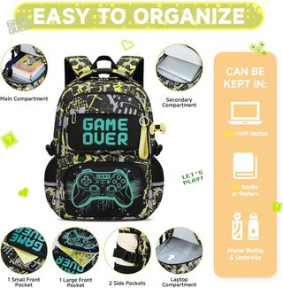 Zaino bambino Game Over con portachiavi