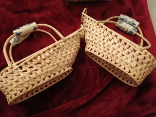 Pack 4 cestos mimbre y cerámica