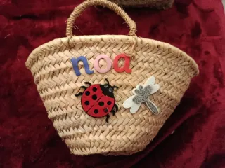 Pack 4 cestos mimbre y cerámica