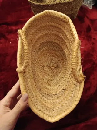 Pack 4 cestos mimbre y cerámica