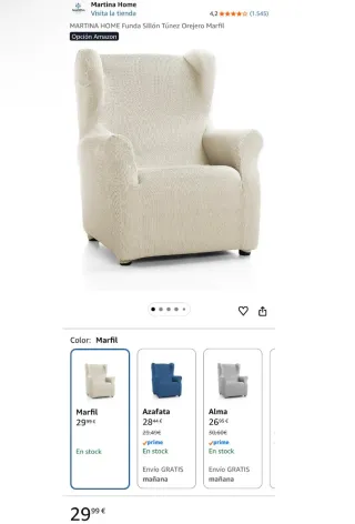 Funda Elástica Sillón Orejero Marfil NUEVA