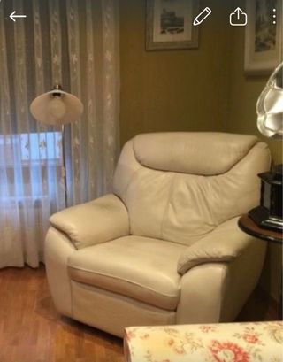 Sillón de cuero beige