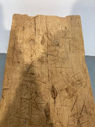 Banca rústica madera restaurada