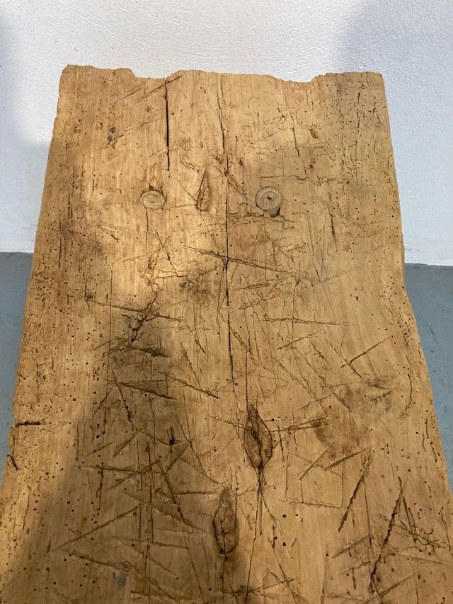 Banca rústica madera restaurada